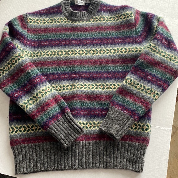 Vintage Shetland wool sweater kids/boys size L- fits adult size XS/S - Picture 2 of 7